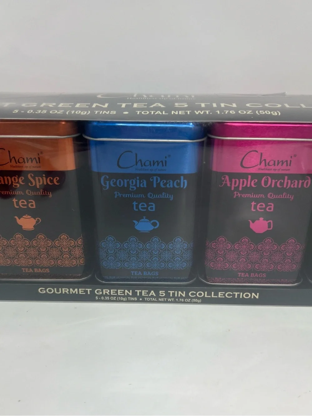 Chami Gourmet Green Tea 5 Tin Collection Premium Quality Tea Collectible Tin New